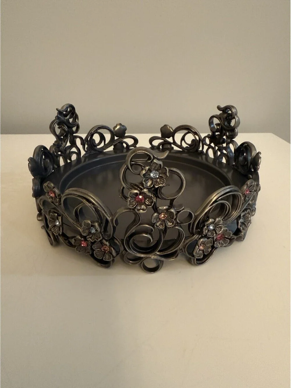 PartyLite Jewels 3-Wick Candle Holder ~ Pewter/Metal ~ NO Box ~ EUC